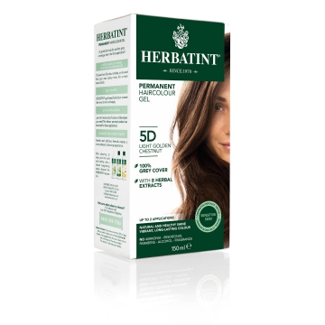 HERBATINT Permanentní barva na vlasy světle zlatavý kaštan 5D